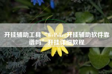 开挂辅助工具“WePoker开挂辅助软件靠谱吗”开挂详细教程
