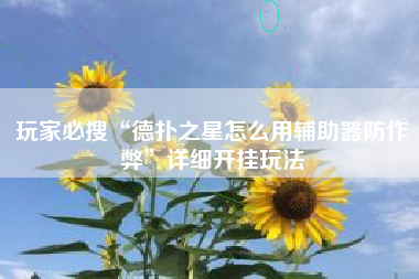 玩家必搜“德扑之星怎么用辅助器防作弊”详细开挂玩法
