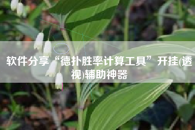 软件分享“德扑胜率计算工具”开挂(透视)辅助神器