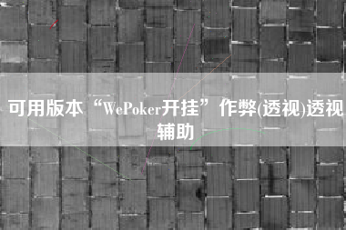 可用版本“WePoker开挂”作弊(透视)透视辅助