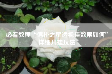 必看教程“德扑之星透视挂效果如何”详细开挂玩法