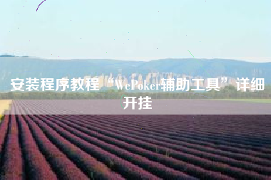 安装程序教程“WePoker辅助工具	”详细开挂