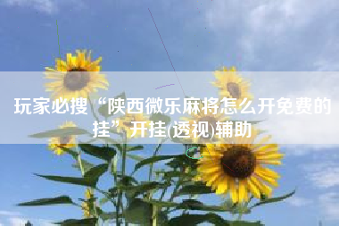 玩家必搜“陕西微乐麻将怎么开免费的挂	”开挂(透视)辅助