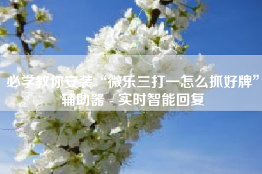 必学教你安装“微乐三打一怎么抓好牌	”辅助器 - 实时智能回复