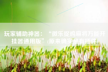 玩家辅助神器：“微乐捉鸡麻将万能开挂器通用版”(原来确实是有插件)