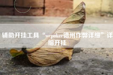 辅助开挂工具“wepoker德州作弊详细	”详细开挂