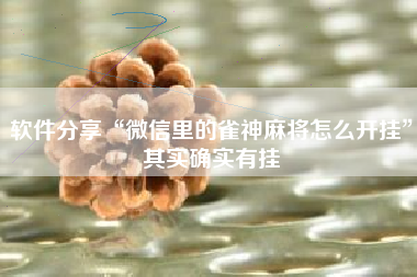 软件分享“微信里的雀神麻将怎么开挂”其实确实有挂