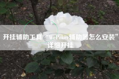 开挂辅助工具“WePoker辅助器怎么安装”详细开挂