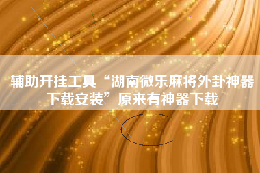 辅助开挂工具“湖南微乐麻将外卦神器下载安装”原来有神器下载