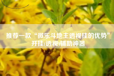推荐一款“微乐斗地主透视挂的优势”开挂(透视)辅助神器