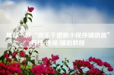 推荐一款“微乐干瞪眼小程序辅助器”开挂(透视)辅助教程