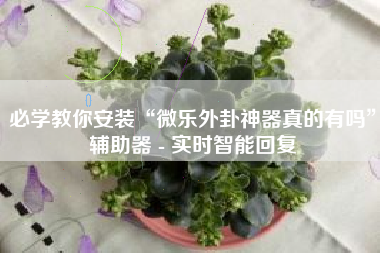 必学教你安装“微乐外卦神器真的有吗”辅助器 - 实时智能回复