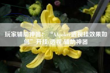玩家辅助神器：“AApoker透视挂效果如何	”开挂(透视)辅助神器