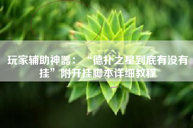 玩家辅助神器：“德扑之星到底有没有挂”附开挂脚本详细教程
