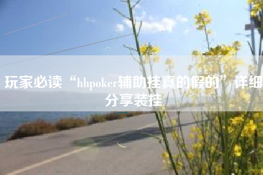 玩家必读“hhpoker辅助挂真的假的”详细分享装挂