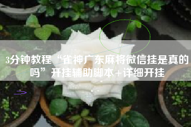 3分钟教程“雀神广东麻将微信挂是真的吗”开挂辅助脚本+详细开挂