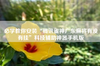 必学教你安装“腾讯雀神广东麻将有没有挂	”科技辅助神器手机版