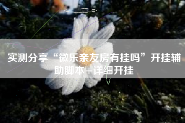 实测分享“微乐亲友房有挂吗	”开挂辅助脚本+详细开挂