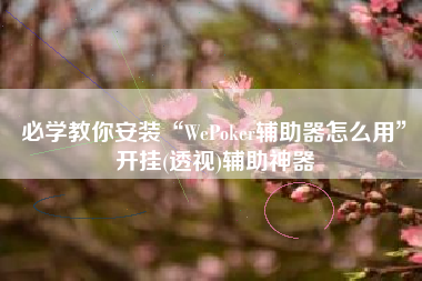 必学教你安装“WePoker辅助器怎么用	”开挂(透视)辅助神器