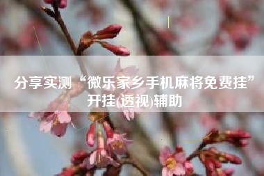 分享实测“微乐家乡手机麻将免费挂”开挂(透视)辅助