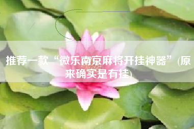 推荐一款“微乐南京麻将开挂神器	”(原来确实是有挂)