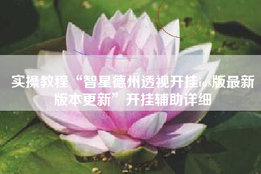实操教程“智星德州透视开挂ios版最新版本更新”开挂辅助详细