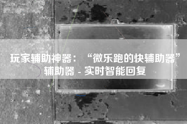 玩家辅助神器：“微乐跑的快辅助器	”辅助器 - 实时智能回复