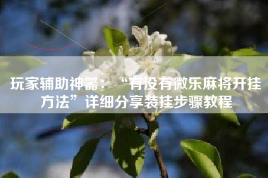 玩家辅助神器：“有没有微乐麻将开挂方法”详细分享装挂步骤教程