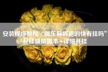 安装程序教程“微乐麻将跑的快有挂吗”开挂辅助脚本+详细开挂